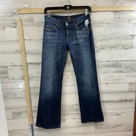 Blue Denim Jeans Flared Seven 7, Size 0